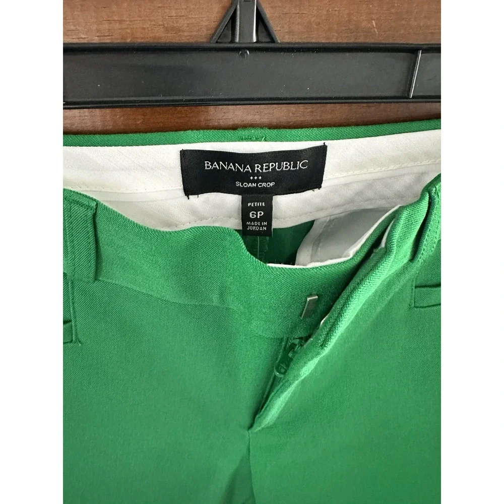 Banana Republic Sloan Dress Pants Women Kelly Green Size 6p - Picture 2 of 4